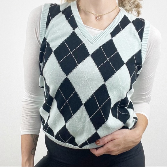 Sport Haley Argyle Sweater Vest V Neck 